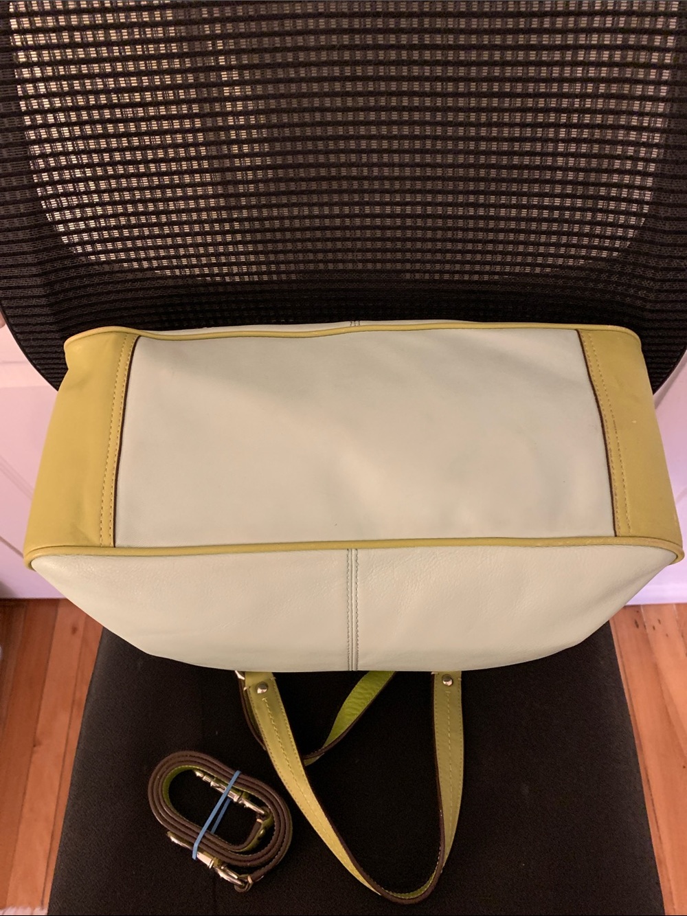Sale ๐2010 Coach Laura Leather Carryall, in "Seafoam and Lime" - Picture 6 of 16